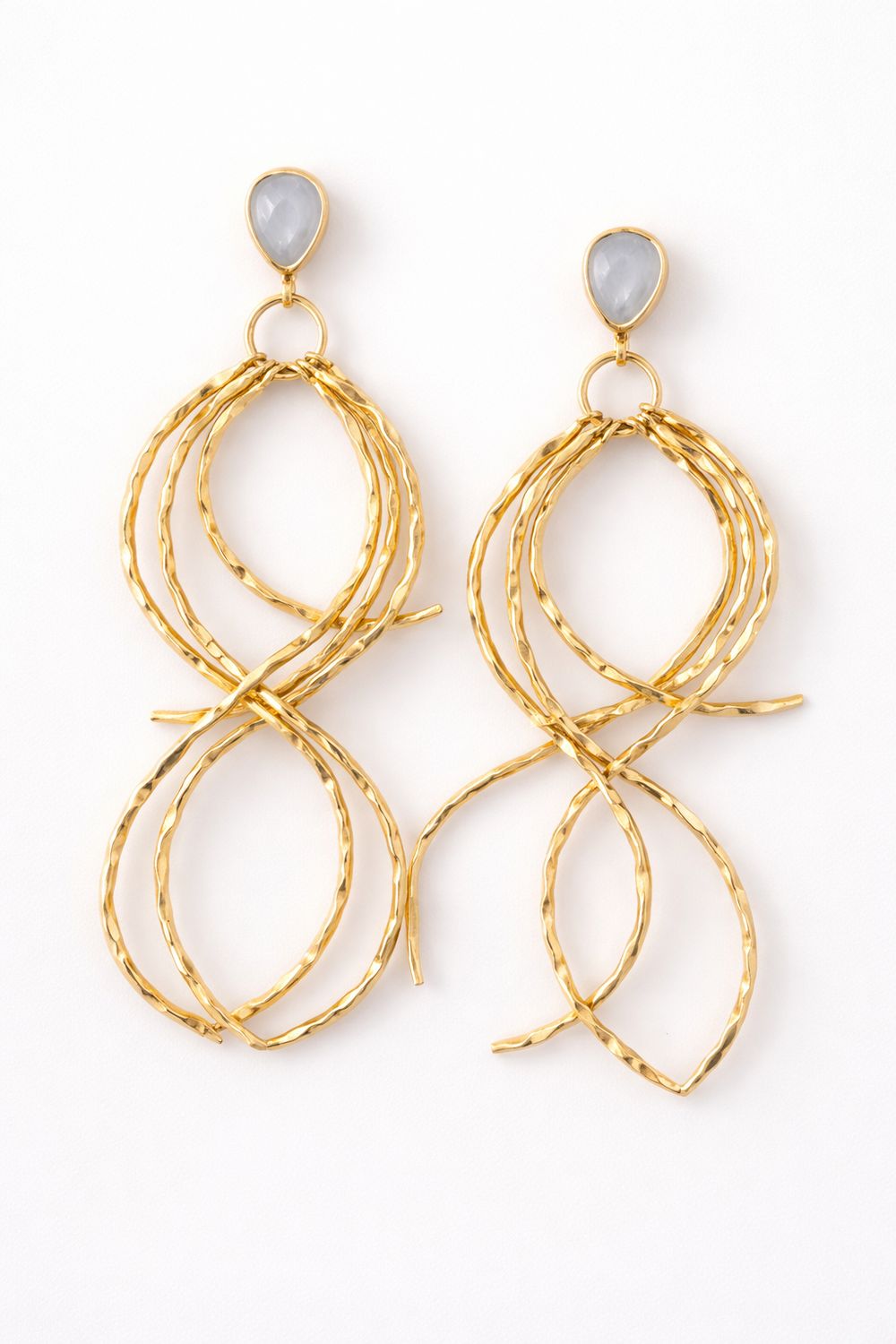 Textured Gold Loop Earrings