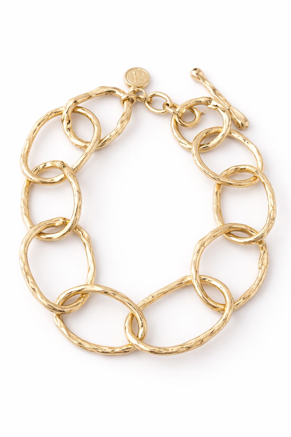 Textured Gold Link Bracelet
