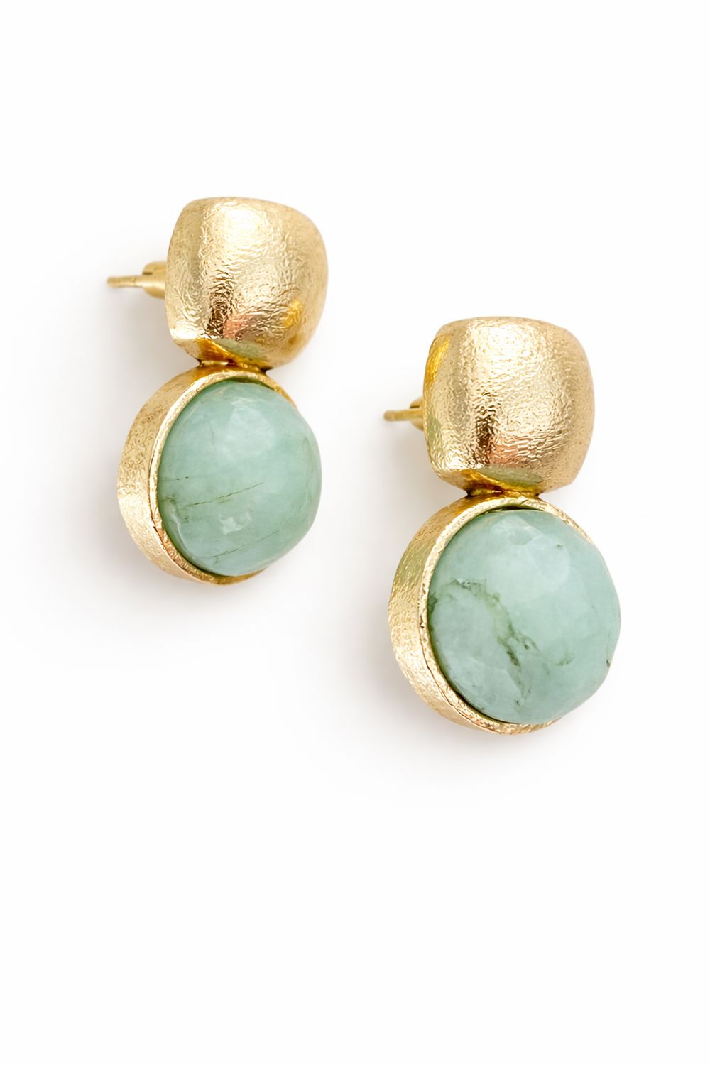 Mint Stone Duo Studs