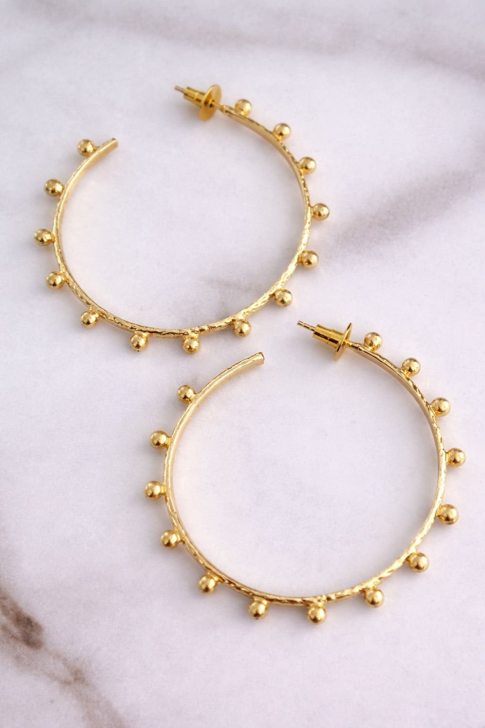 Golden Dot Hoop Earrings