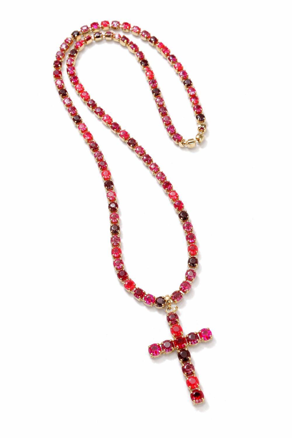 Ruby Cross Necklace Set