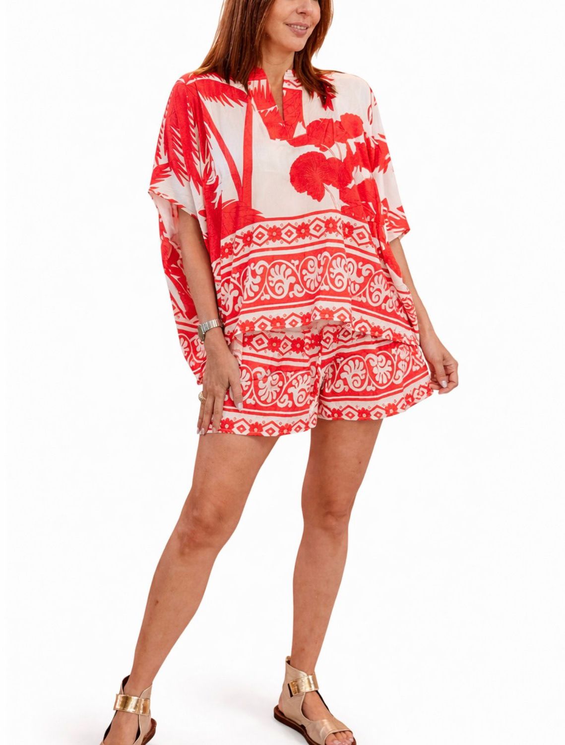 Mixed Tropical Print Relaxed Fit