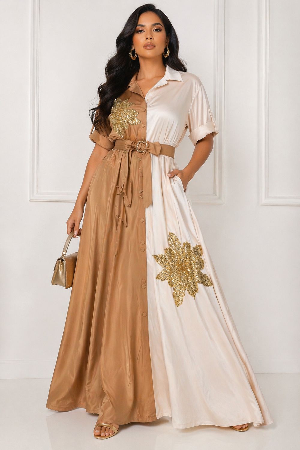 Golden Duo Maxi Dress