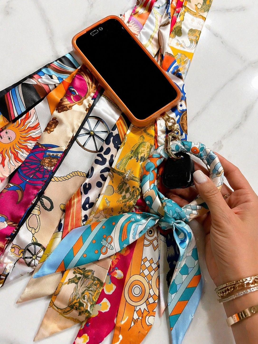 Silk Print Twilly Scarf