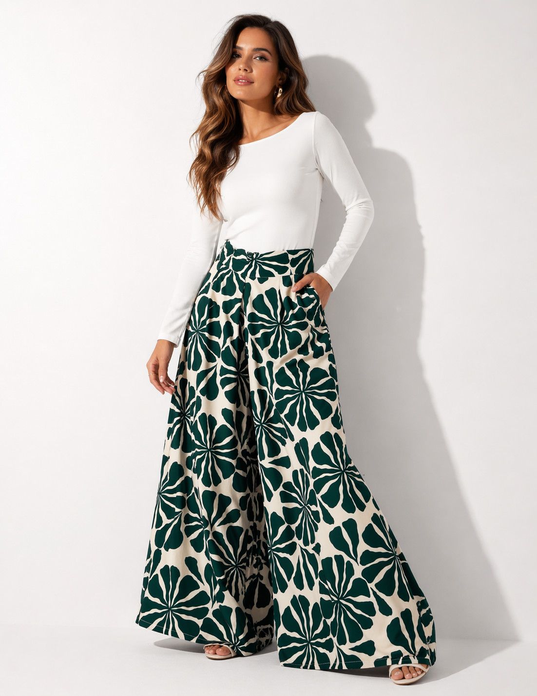 Green Bloom Wide-Leg pant