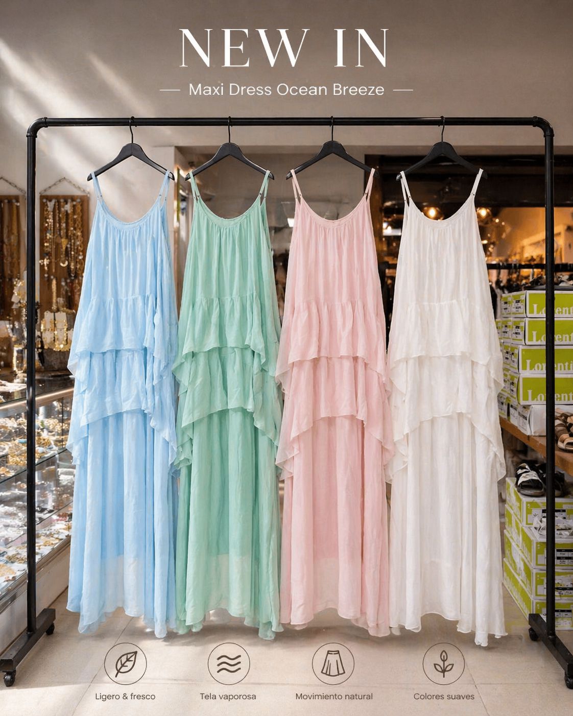 Spaghetti strap silk dress