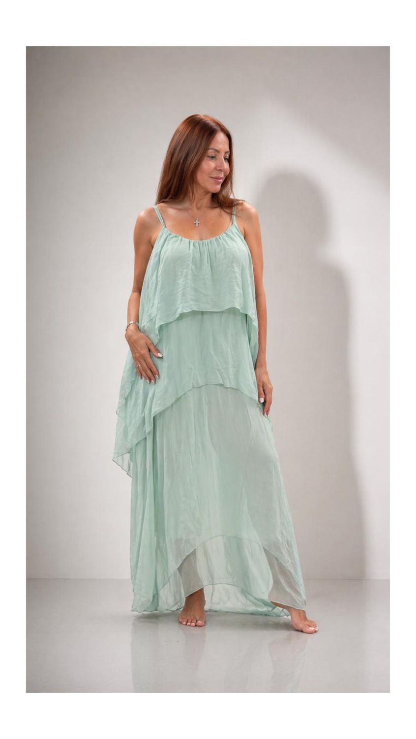 Spaghetti strap silk dress