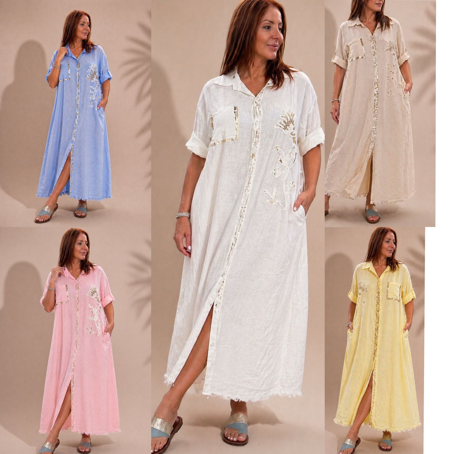 Linen Glow Shirt Dress