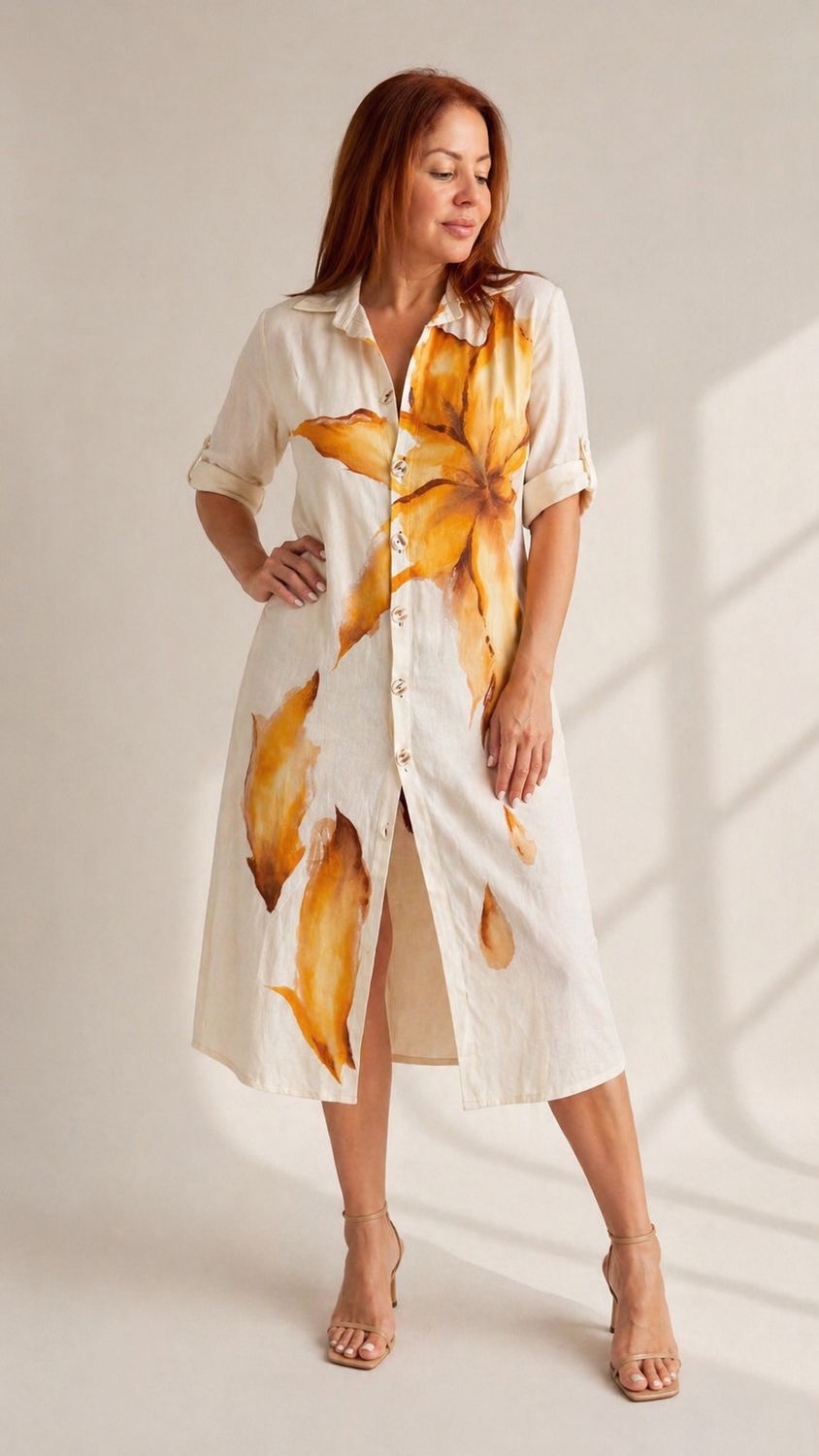 Painted Linen Dress