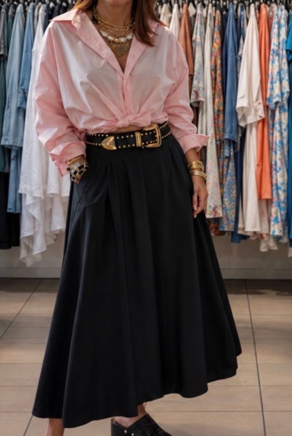 Classic Flow Midi Skirt