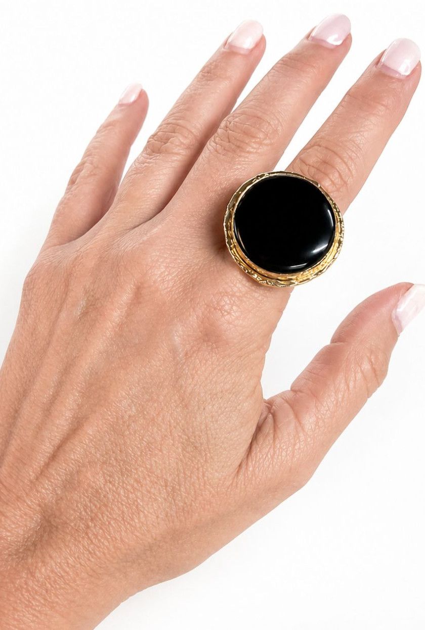 Black Statement Adjustable Ring