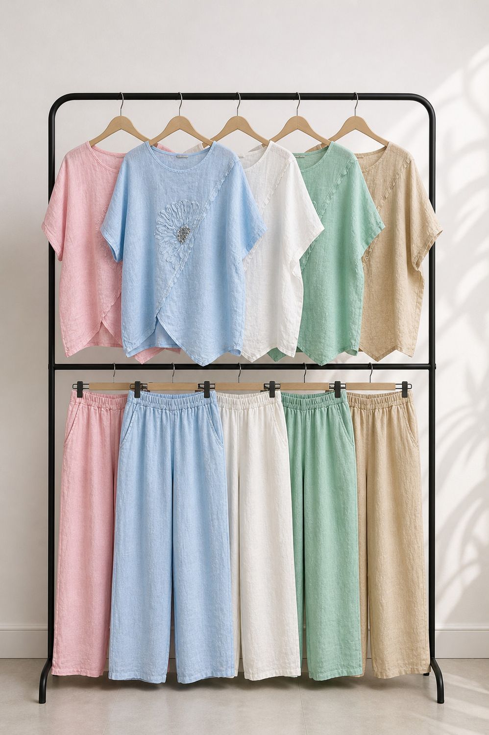 Linen Floral Set one size