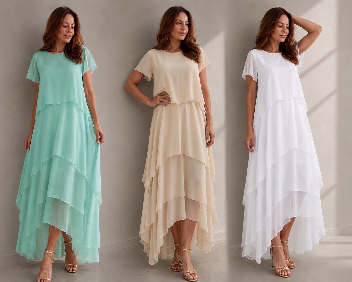 Silk Flow Layer Dress one size(more colors)