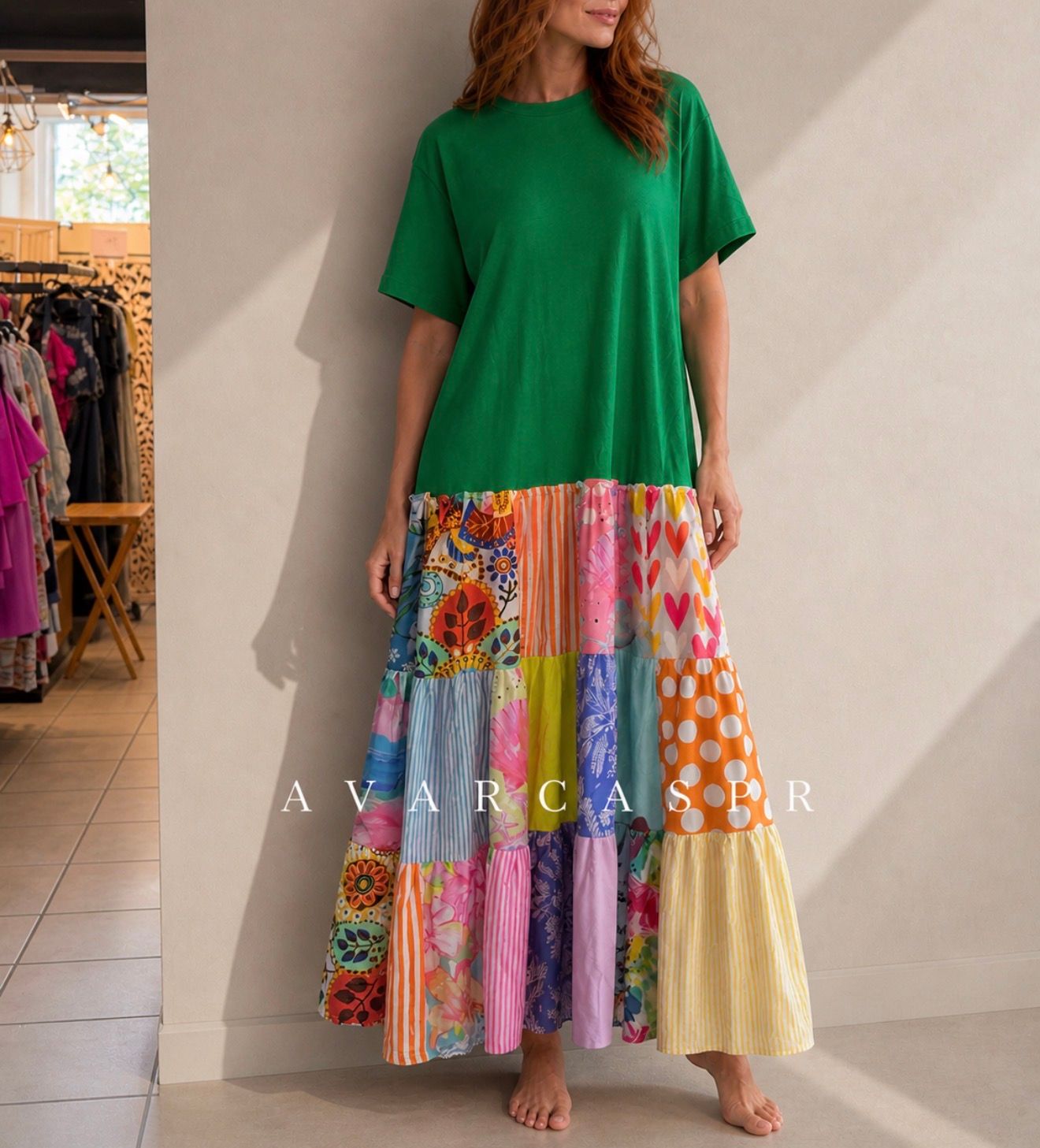 Patchwork Pop Maxi Dress
