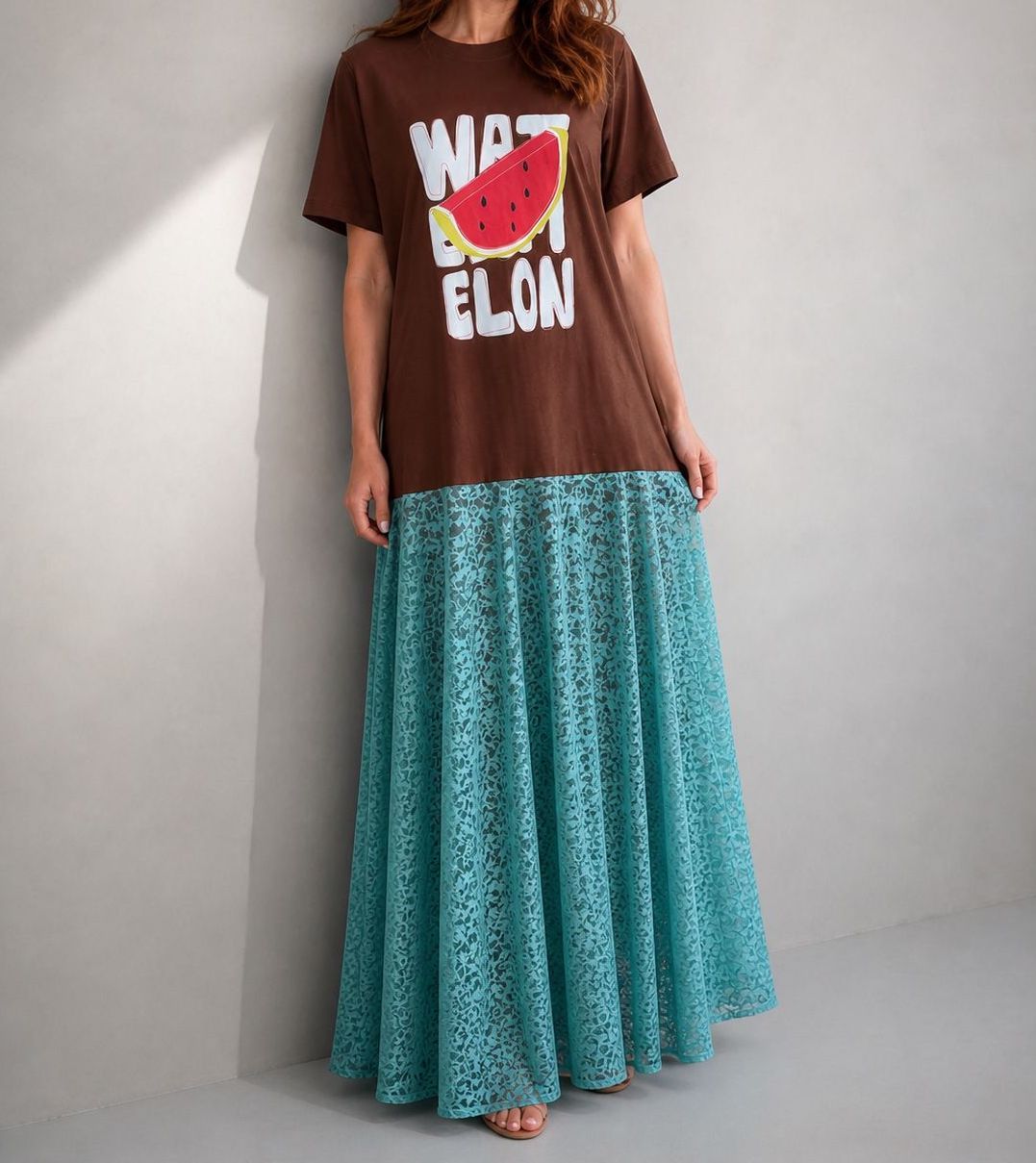 Watermelon Lobster Graphic Lace Maxi L/XL