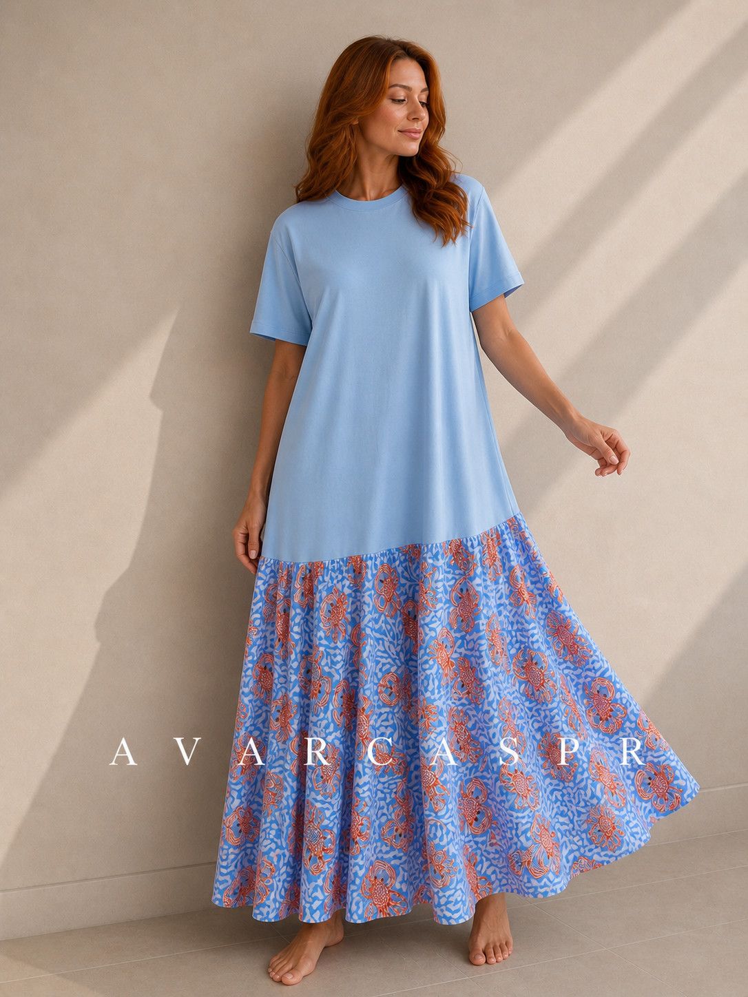 Coastal Crab Maxi Dress