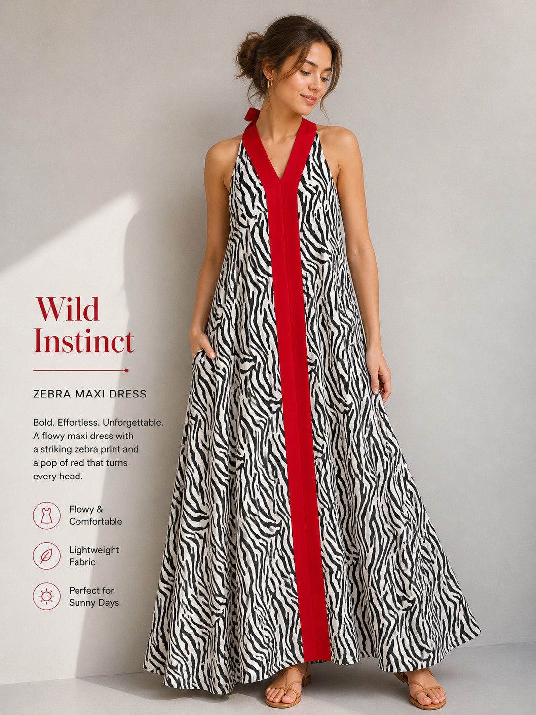 Redline Zebra Maxi Dress