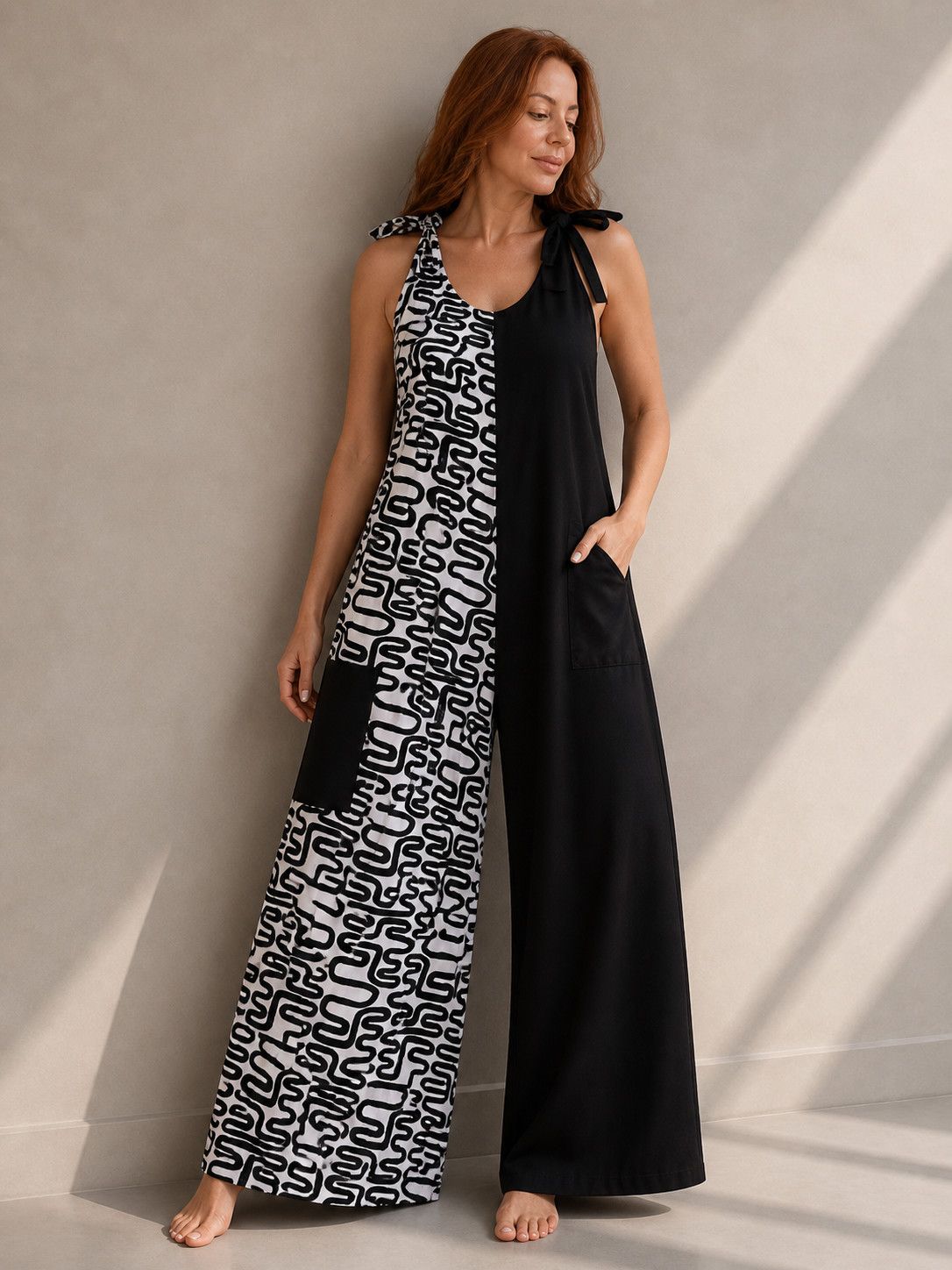 Dual Chic Halter Jumpsuit, Size: Small/ medium
