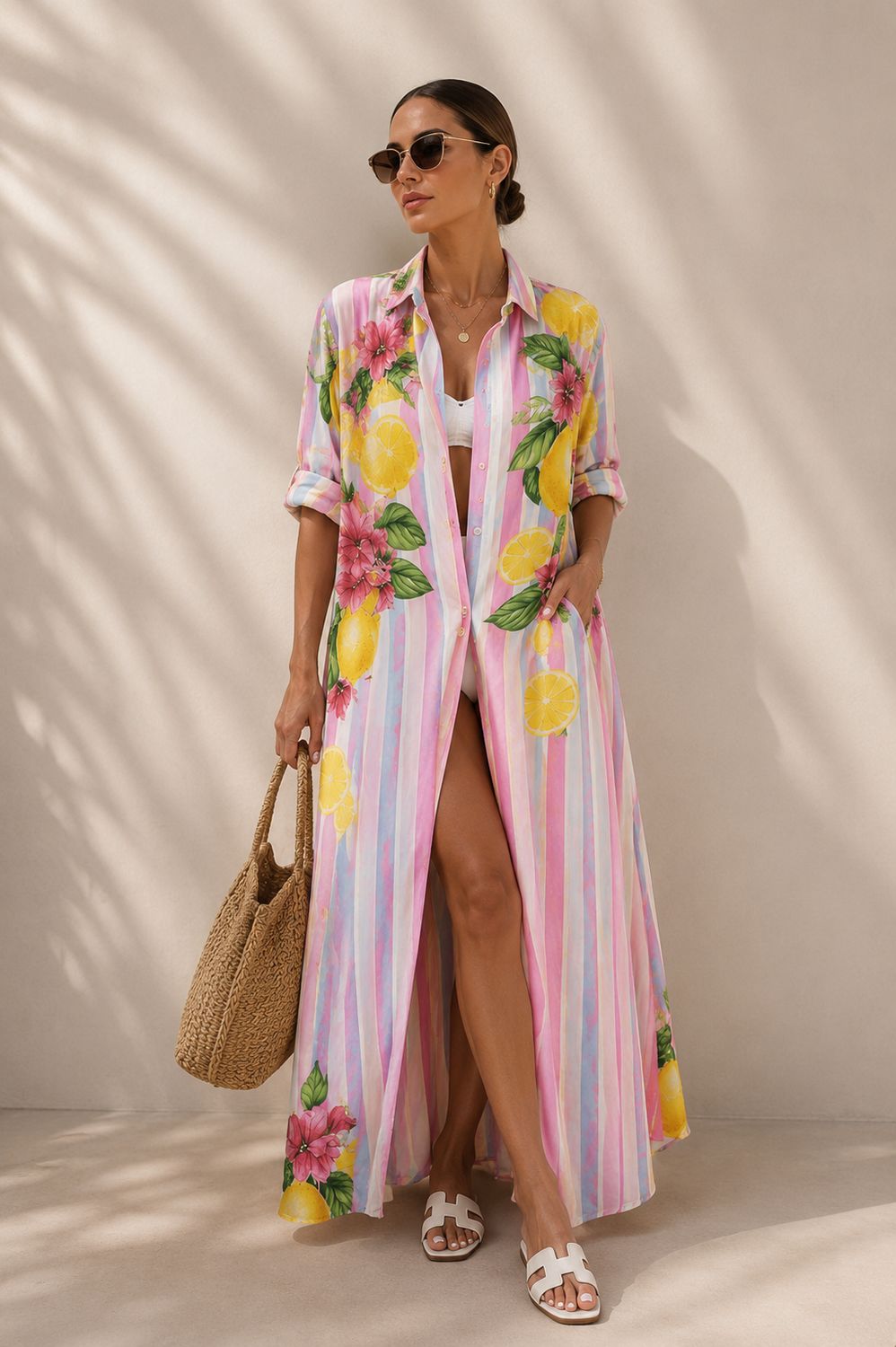 Lemon Breeze Linen Maxi One size pink