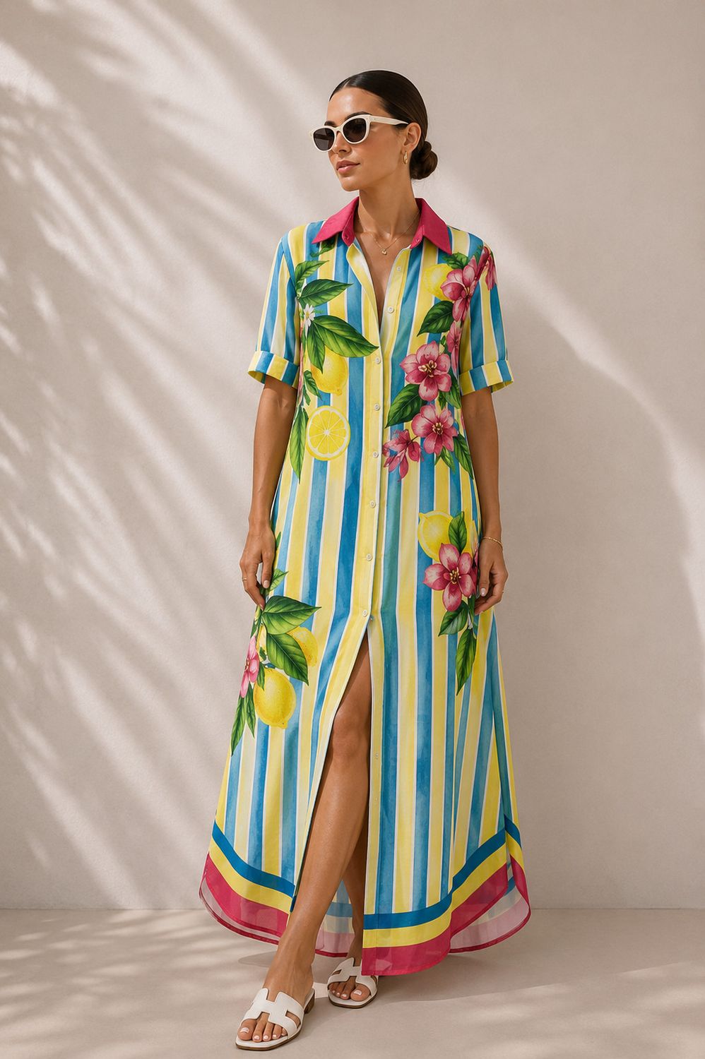 Lemon Breeze Linen Maxi One size green