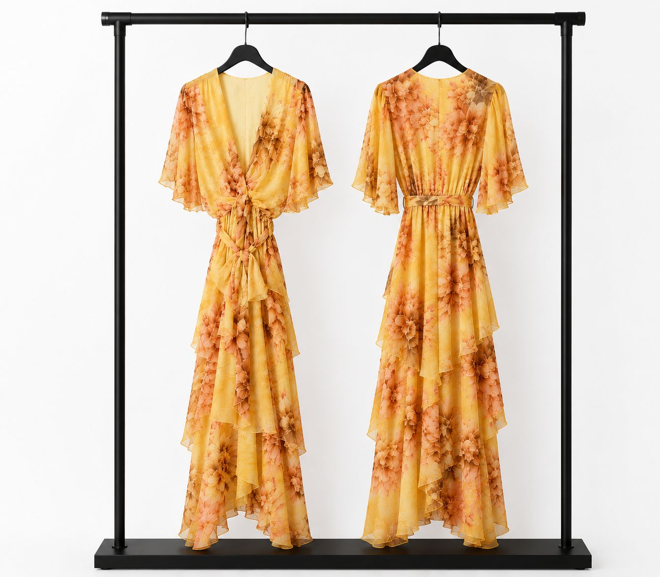 Golden Bloom Maxi Dress
