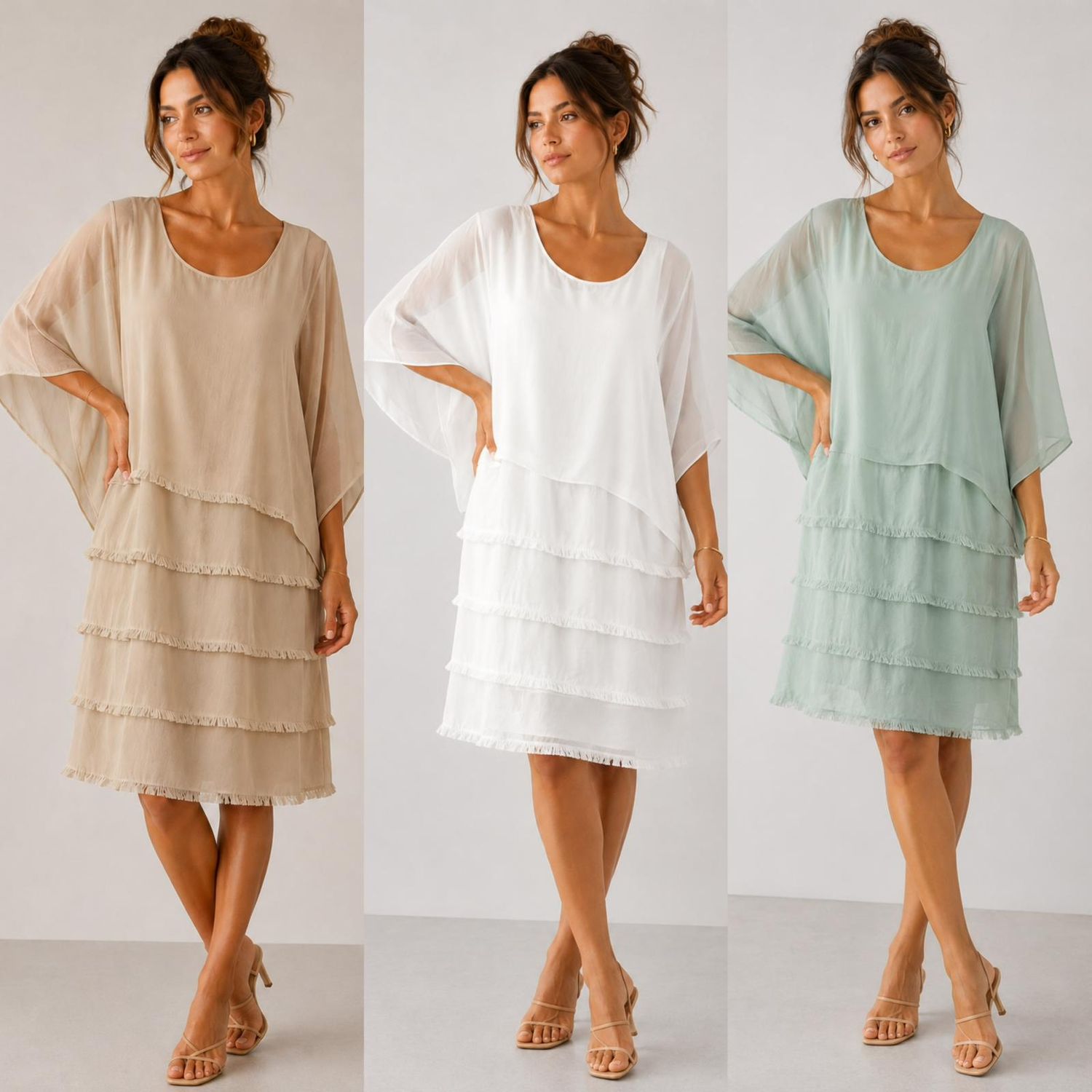 Silk short dress one size