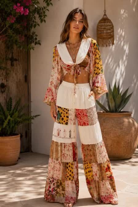Boho Patchwork Crop Set