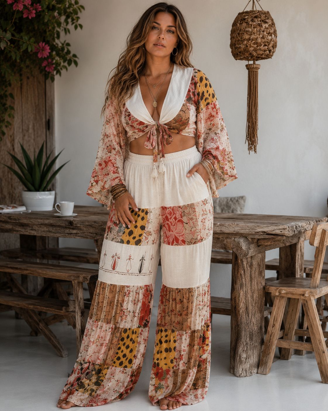 Boho Patchwork Crop Set