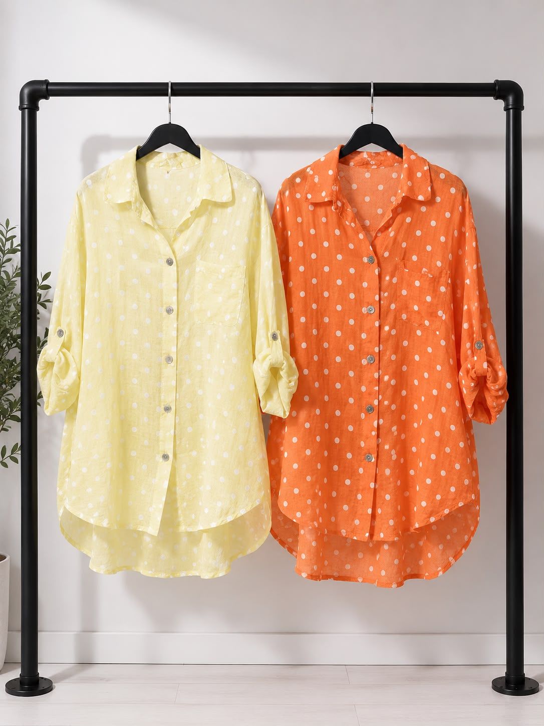Italian Linen Polka Dot Shirt