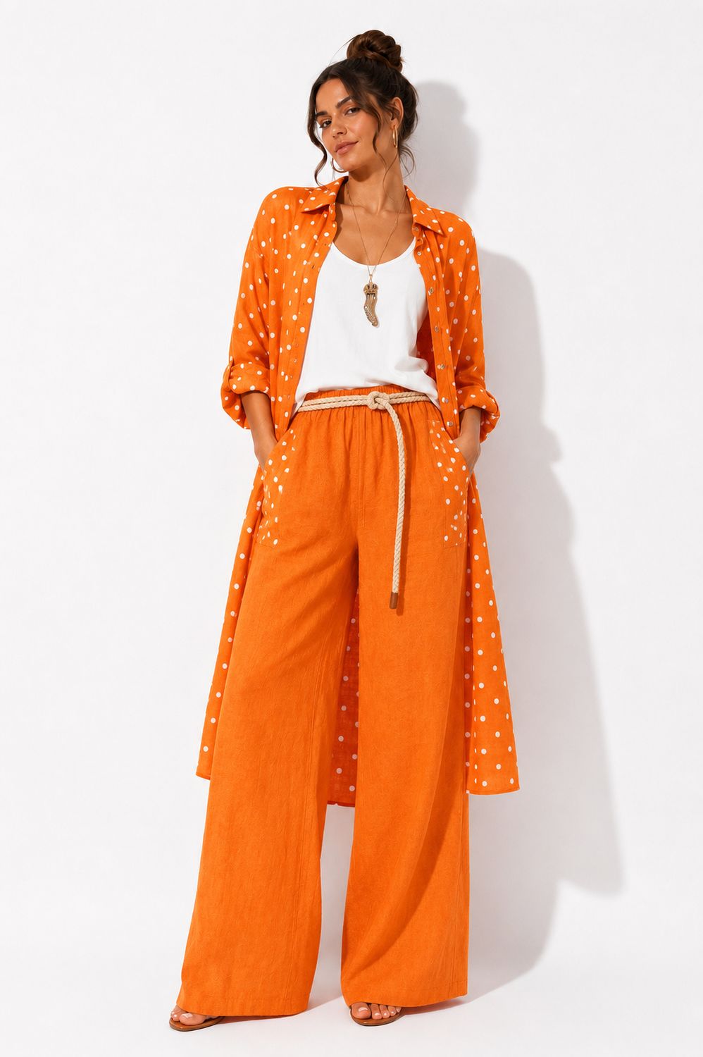Italian Linen Polka Dot Set