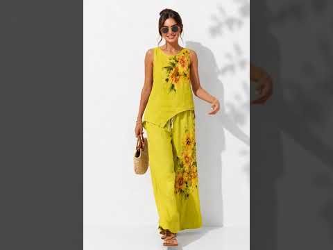 Floral Linen Two-Piece Set