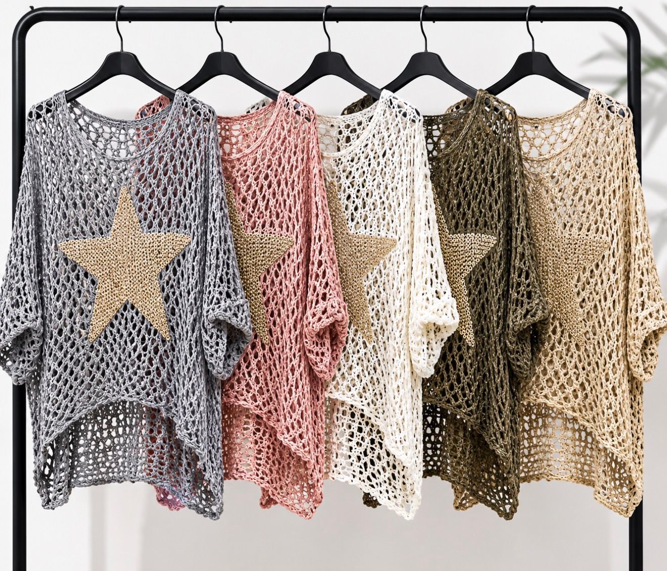 Star Mesh Knit Top one size
