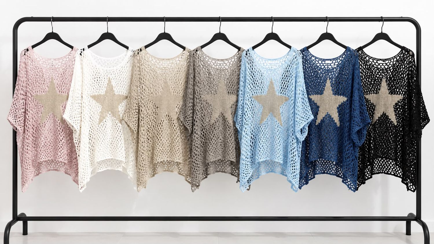 Star Mesh Knit Top one size
