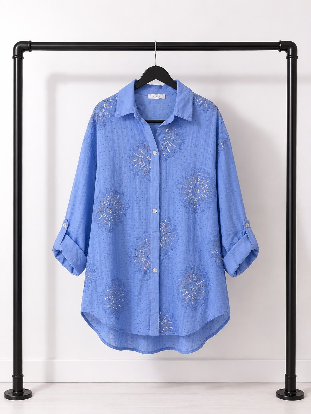 Cotton embroider sequin top