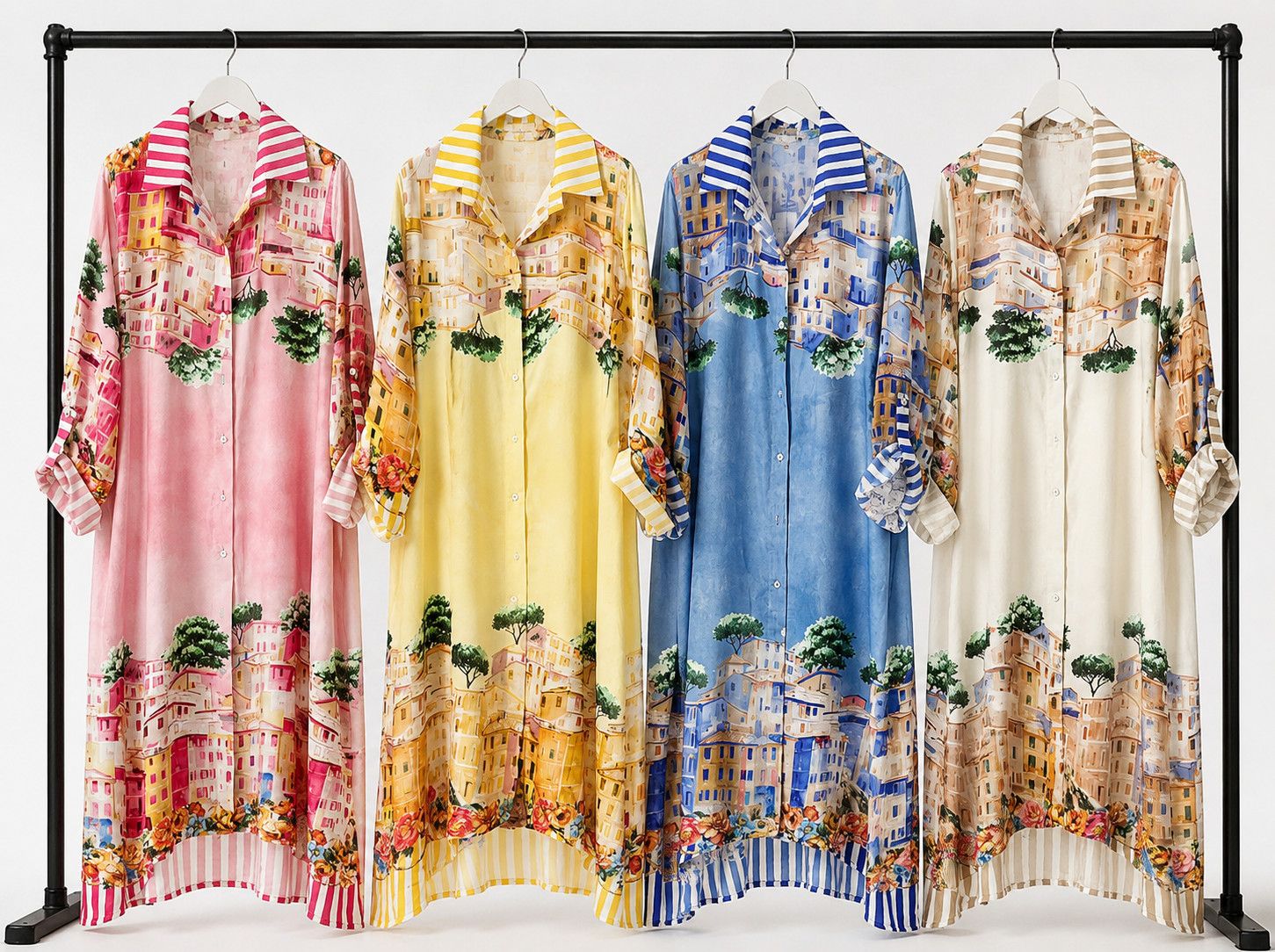 Coastal Village Satin Dress
