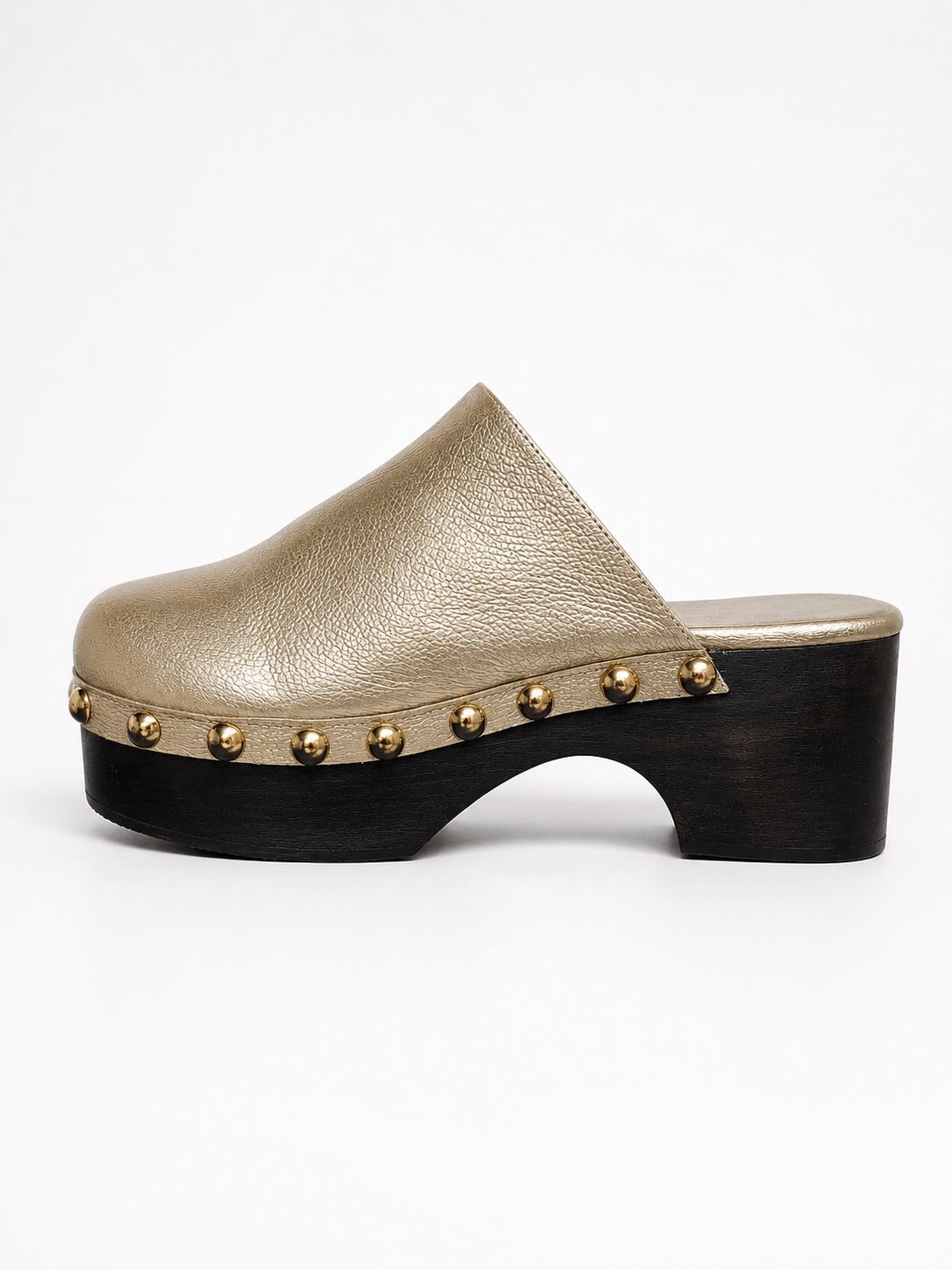 Wooden Luxe Clogs gold