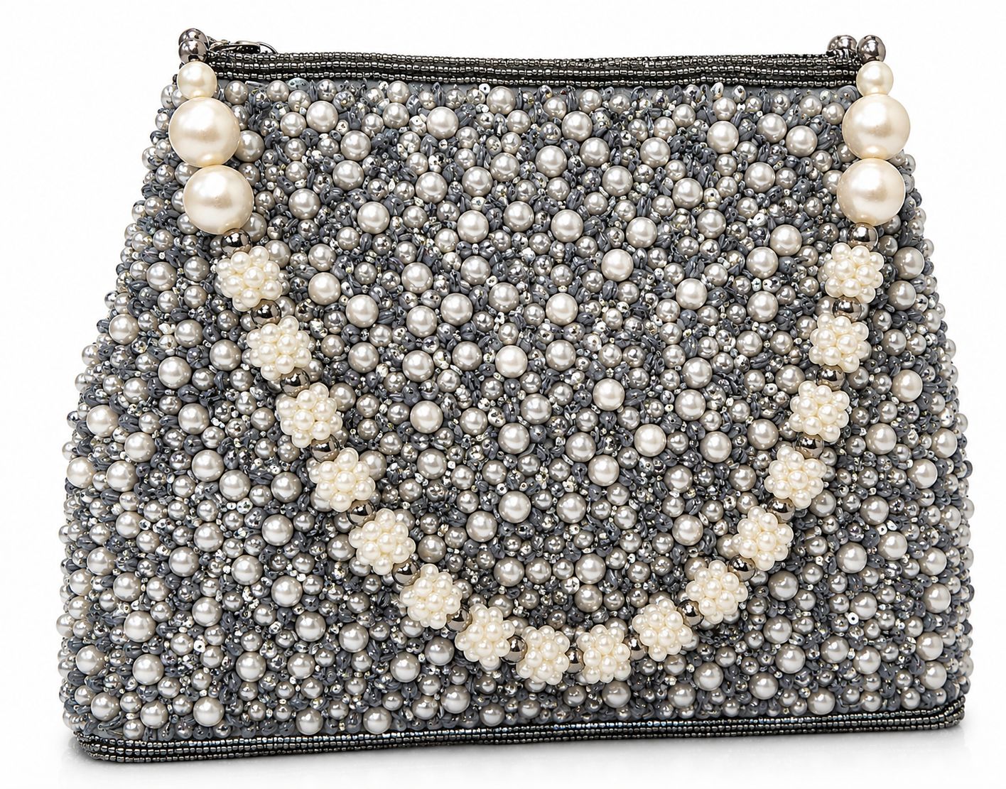 Pearl Elegance Beaded Evening Bag