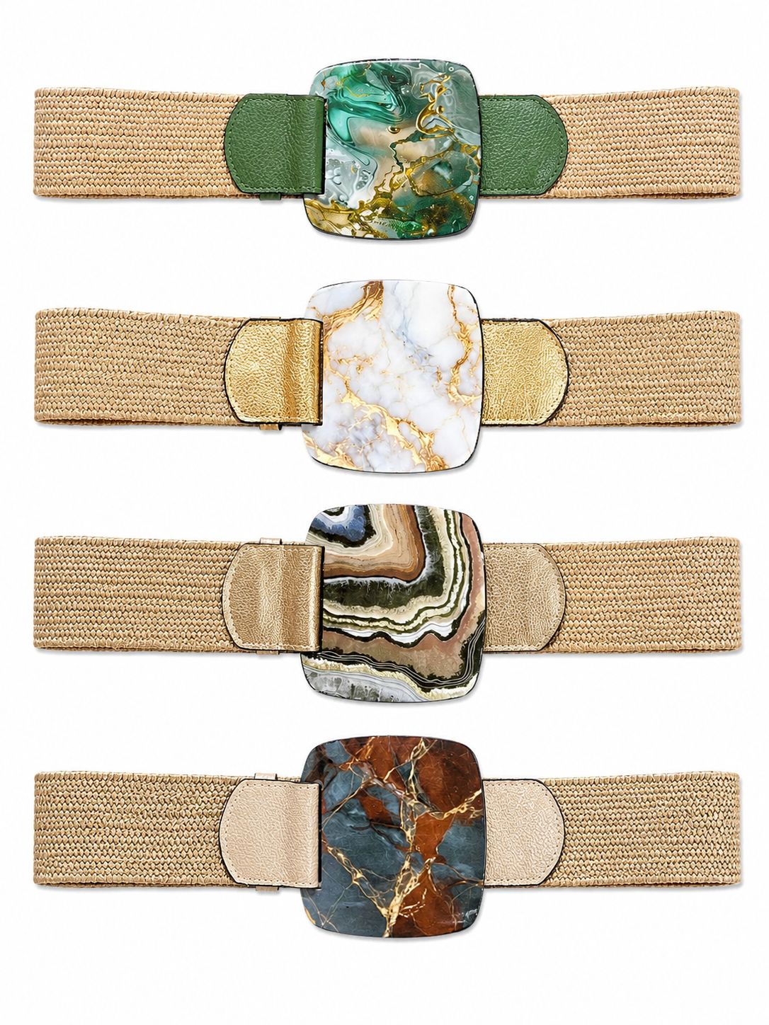 Marble Buckle Stretch Belt l/xl
