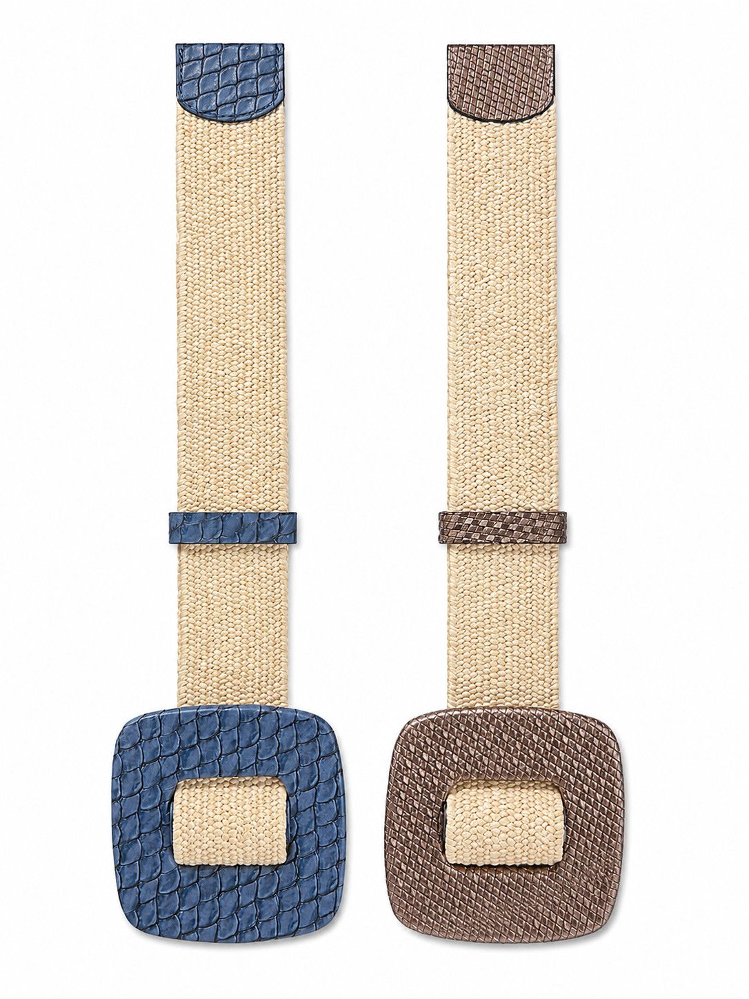 Textured Leather Buckle Stretch Belt