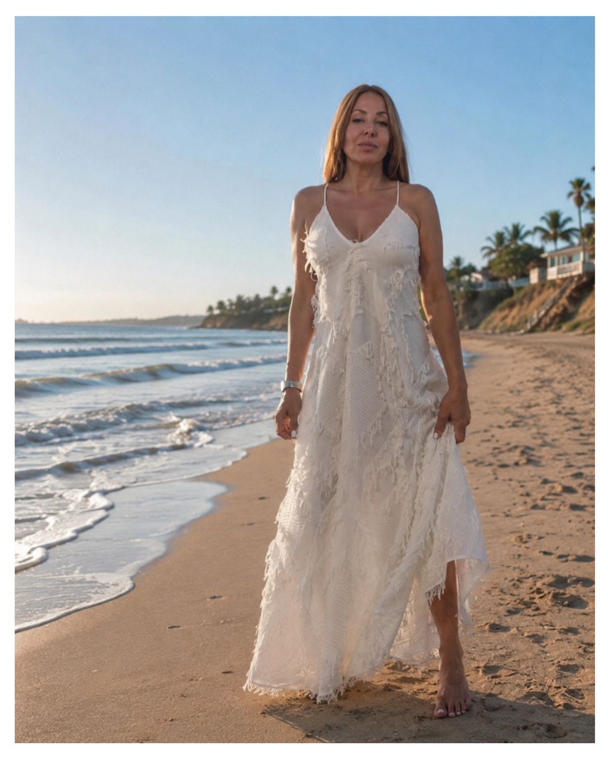 Ibiza Fringe Cotton Maxi dress