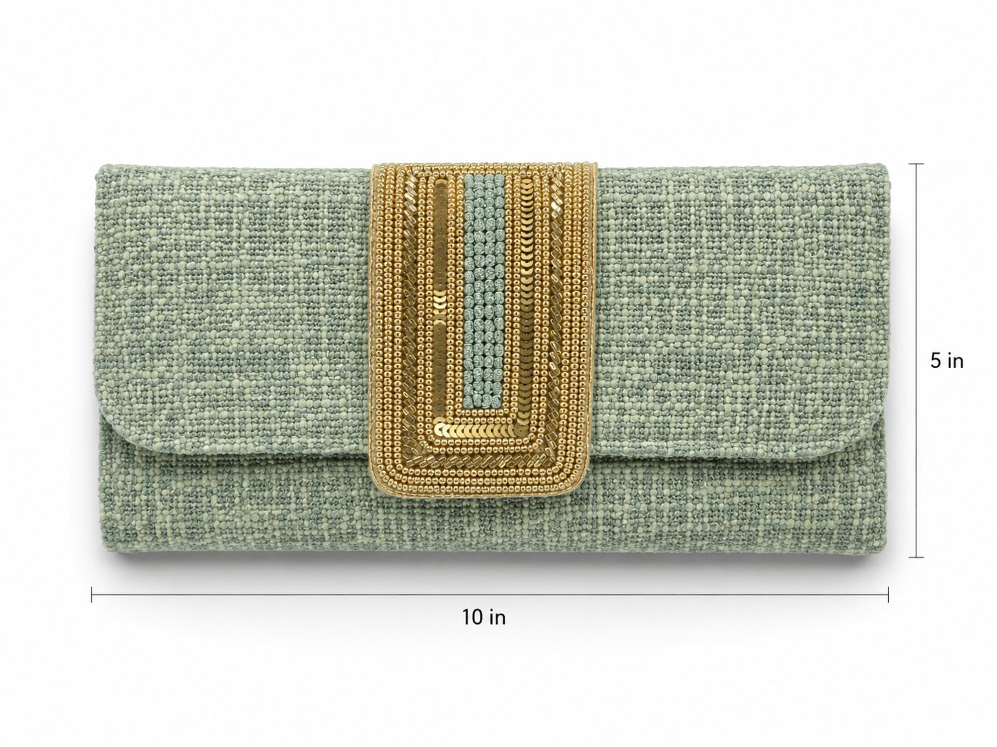 Sage Luxe clutch