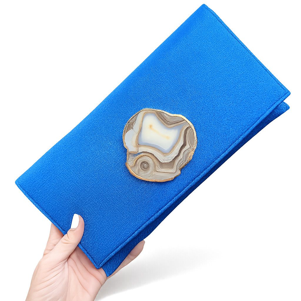 Royal Blue Agate Clutch