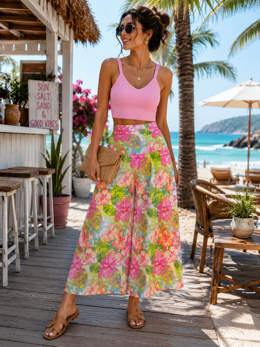 Tropical Bloom Culotte Pant