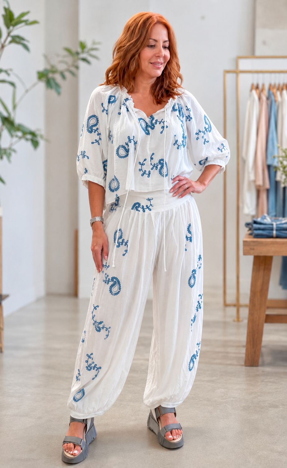 Embroidered Pant Set Embroidered Pant Set