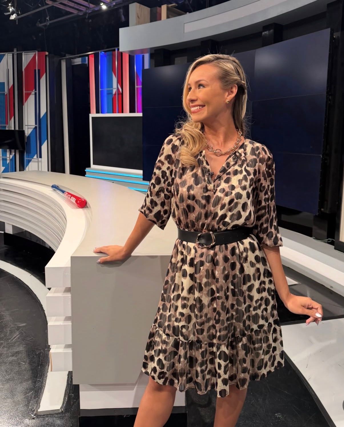 Taupe Animal Print Dress Sm/med