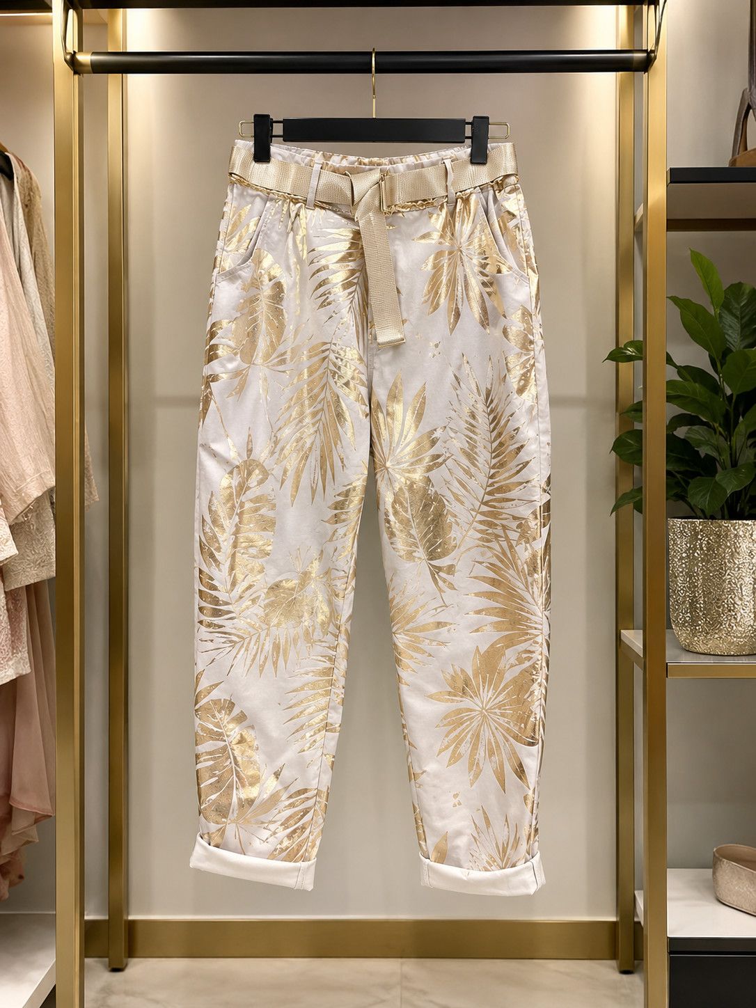 Golden Palm Suede Jogger