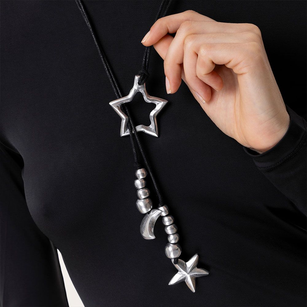 al04282 PENDENTIF DEUX ETOILES ET LUNE