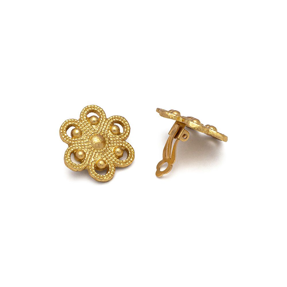 dd16182ORECCHINI FIORE PALLINE CLIP