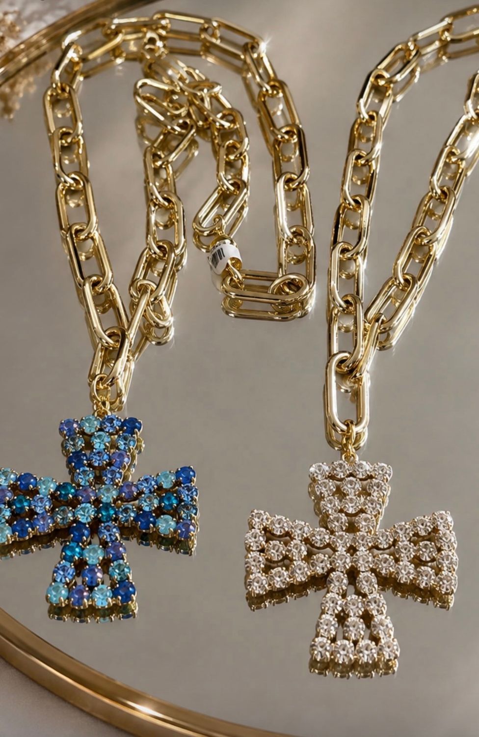 Crystal Cross Statement Necklace