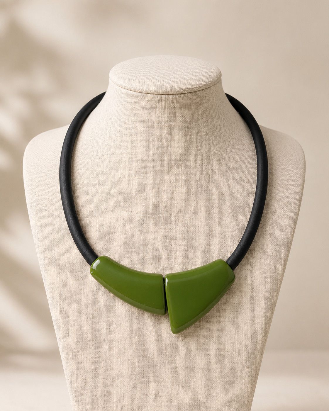 Bold black cord necklace